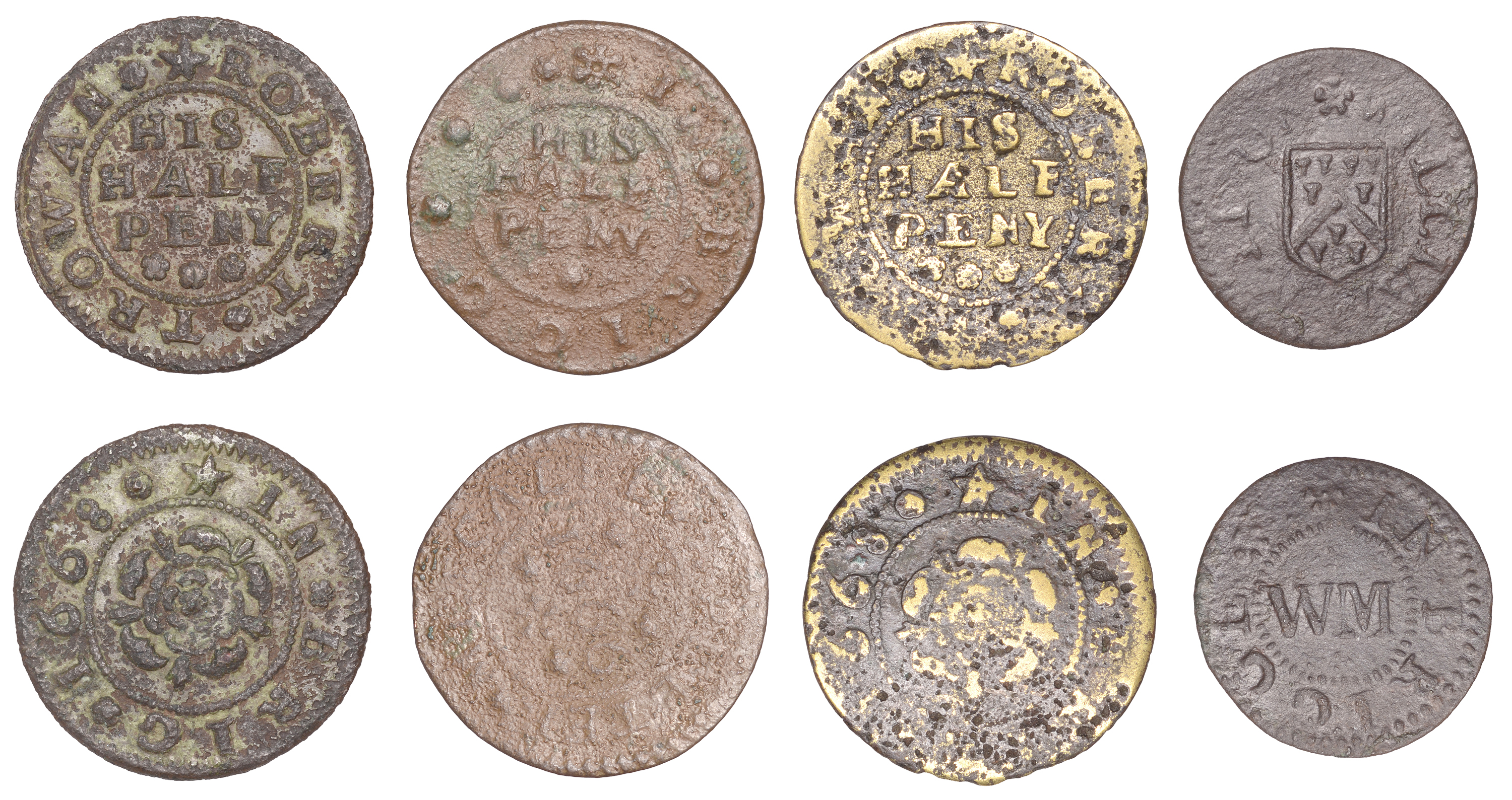 Brigg, William Melton, Farthing, 0.86g/6h (OB 44; N â€“; BW. 46); Peeter Metcalfe, Halfpenny,...