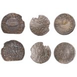 Coventry, William Snell, Farthing, 1665, 0.63g/3h (N â€“; BW. 92); S.W. woollsted weaver, Half...