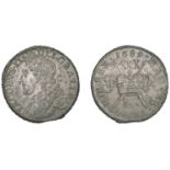 James II (1685-1691), Gunmoney coinage, Halfcrown, 1689 Jan., 13.83g/12h (Timmins 1C [this c...