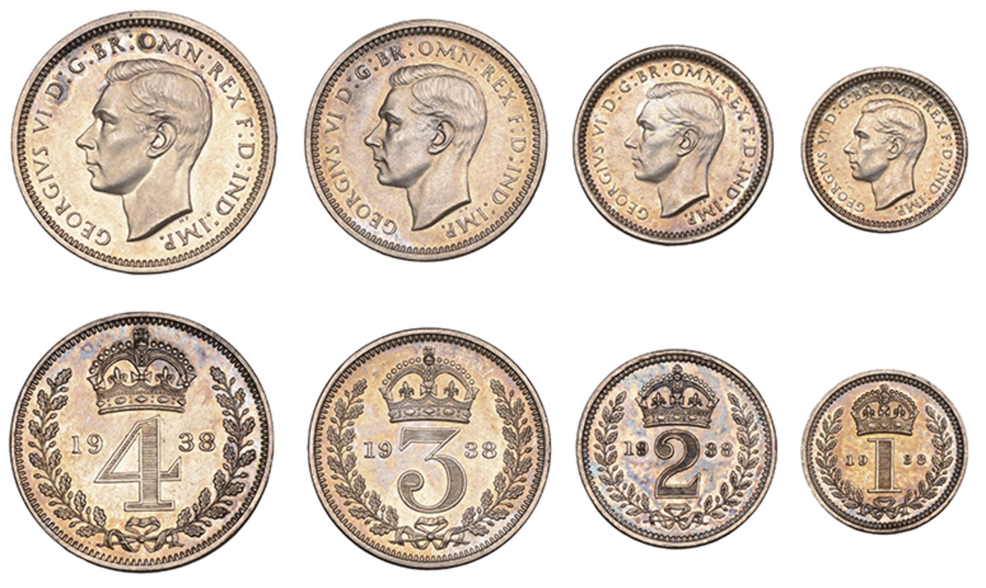 George VI (1936-1952), Maundy set, 1938 (ESC 4307; S 4086) [4]. About as struck, rare Â£180-...