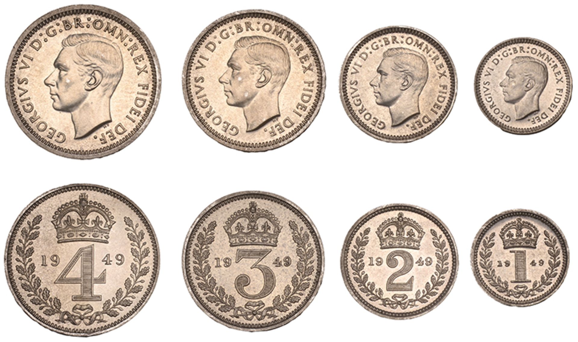 George VI (1936-1952), Maundy set, 1949 (ESC 4318; S 4096) [4]. About as struck, rare Â£160-...