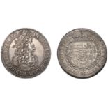 Austria, Leopold I, Thaler, 1696, Hall, 28.73g/12h (MT 755; Dav. 3245). About extremely fine...