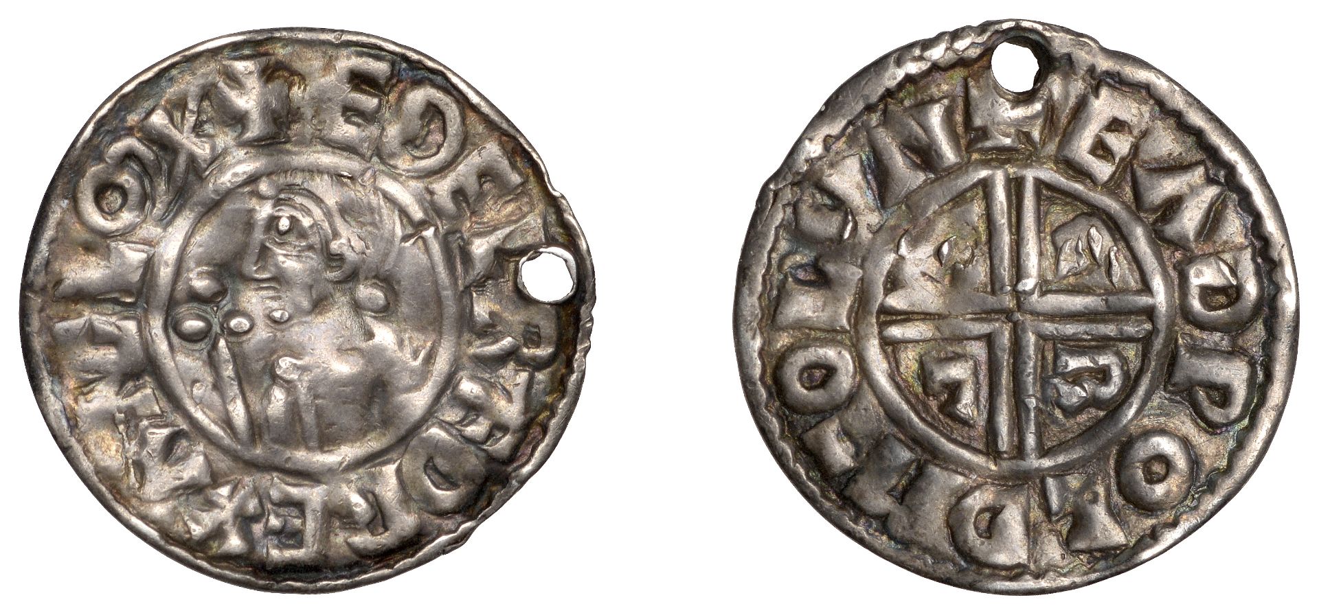 Ã†thelred II (978-1016), Penny, CRVX type, London, Eadwold, eadpold m-o lvn, 1.41g/9h (BEH 24...