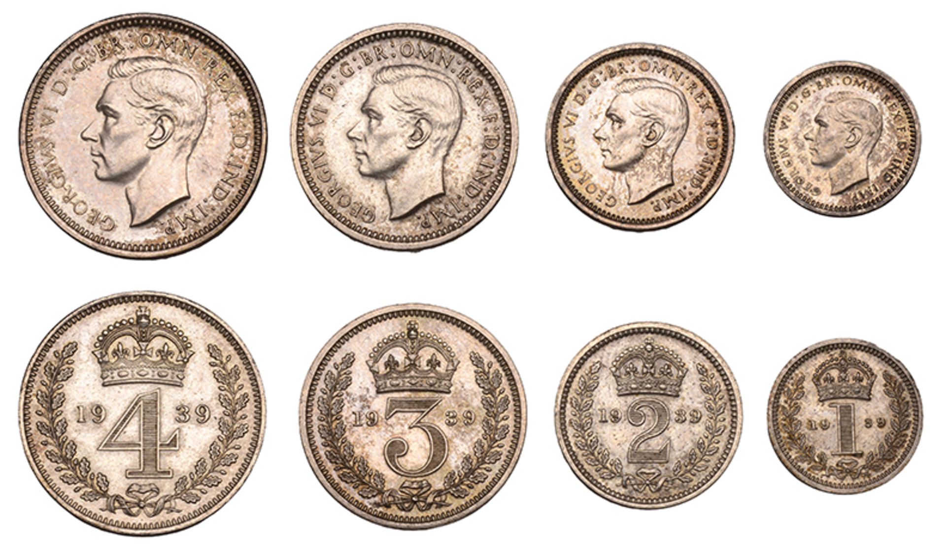 George VI (1936-1952), Maundy set, 1939 (ESC 4308; S 4086) [4]. Extremely fine Â£150-Â£180