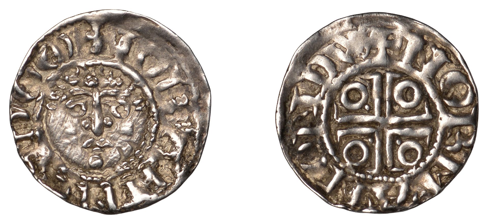 John (as Lord, 1172-1199), Second coinage, Halfpenny, type Ib, Dublin, Norman, norman on dw,...