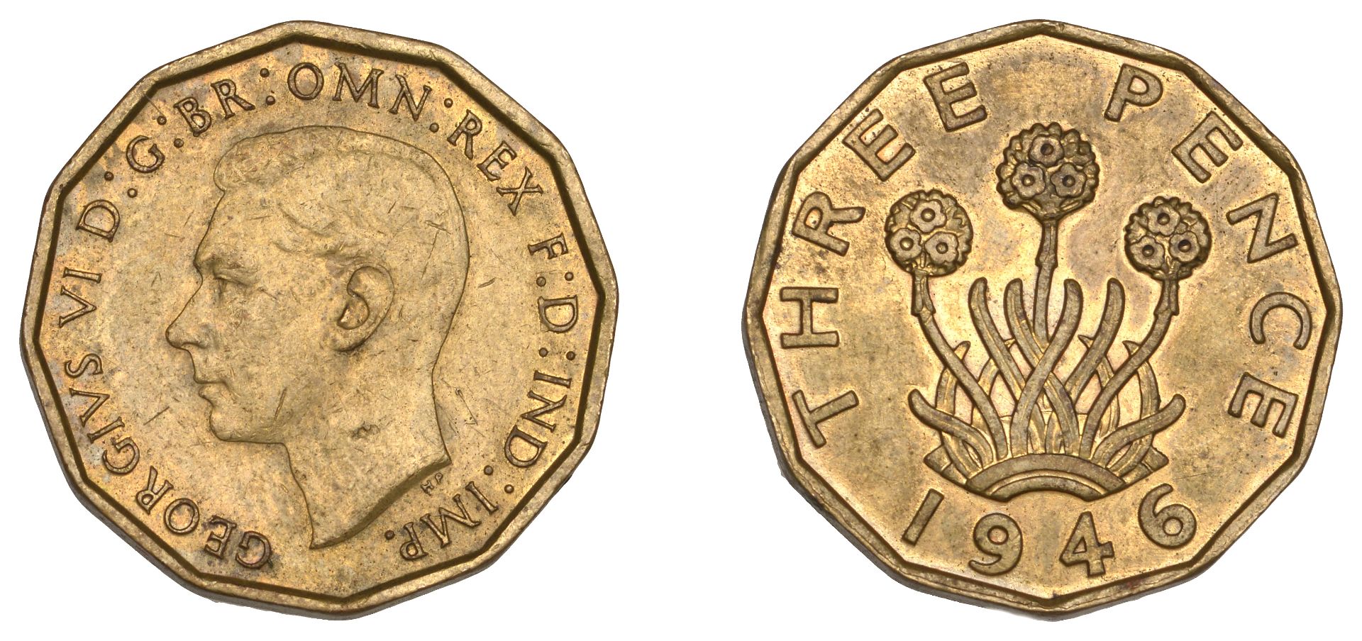 George VI (1936-1952), Threepence, 1946 (BMC 2388; S 4112). Scattered marks, otherwise extre...