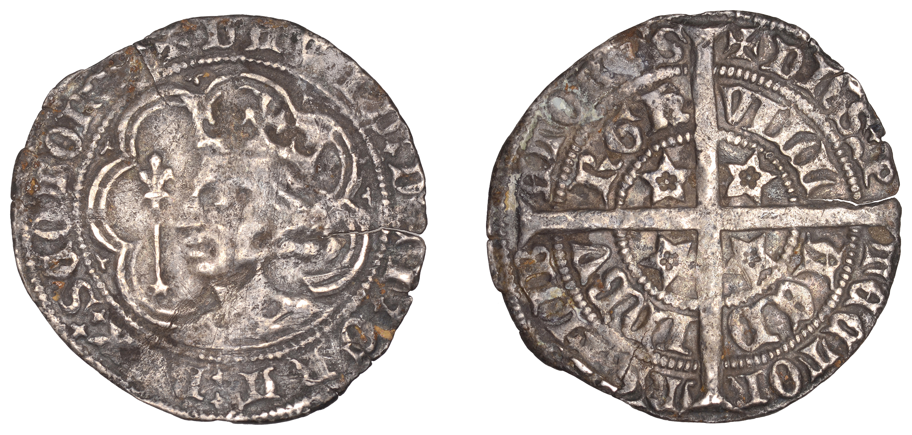 David II (1329-1371), Third coinage, Groat, Edinburgh, mm. cross pattÃ©e, 'Robert II' style b...