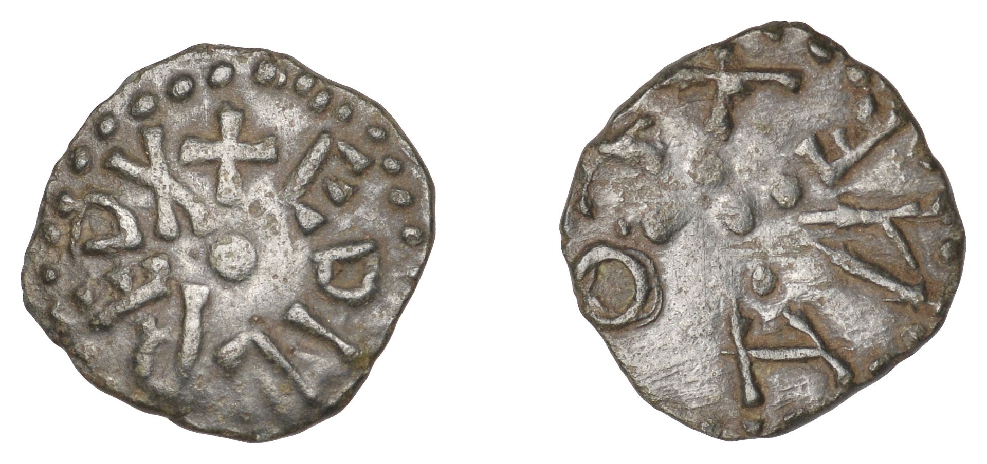 Kings of Northumbria, Ã†thelred II (First reign, 841-3/4), Styca, Ci(x) ,Monne, edilred x aro...