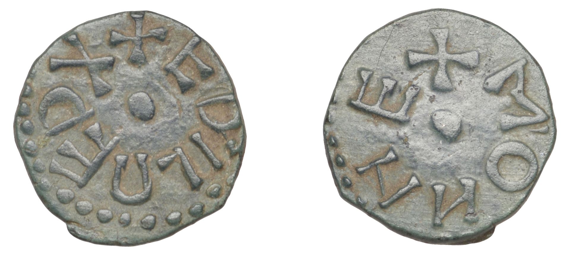 Kings of Northumbria, Ã†thelred II (First reign, 841-3/4), Styca, Monne, edilred x around pel...