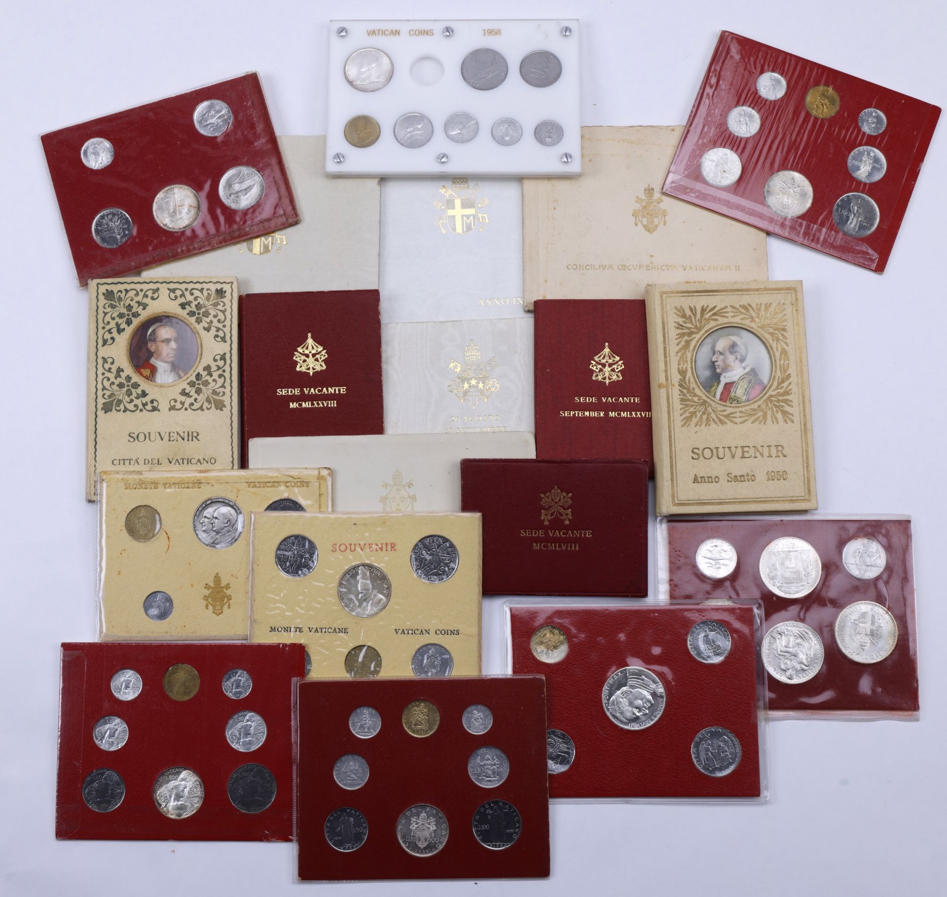 Vatican City, Assorted currency sets and commemorative coins (one coin missing from one set)...