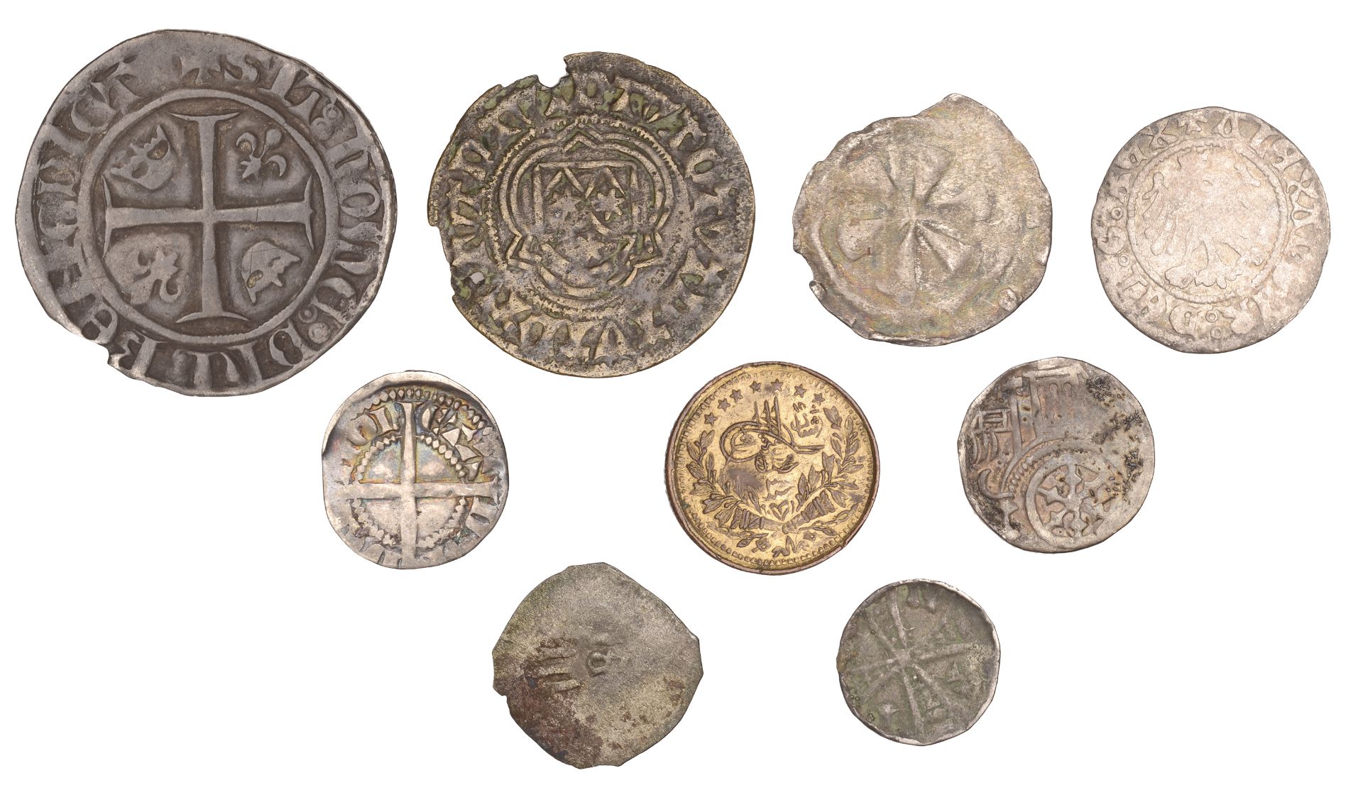 Miscellaneous, Assorted European medieval silver coins (8); together with an Ottoman token [... - Image 2 of 2