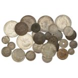 Spain, Assorted Spanish coins in silver (19), base metal (9), mostly 19th century [28]. Vari...