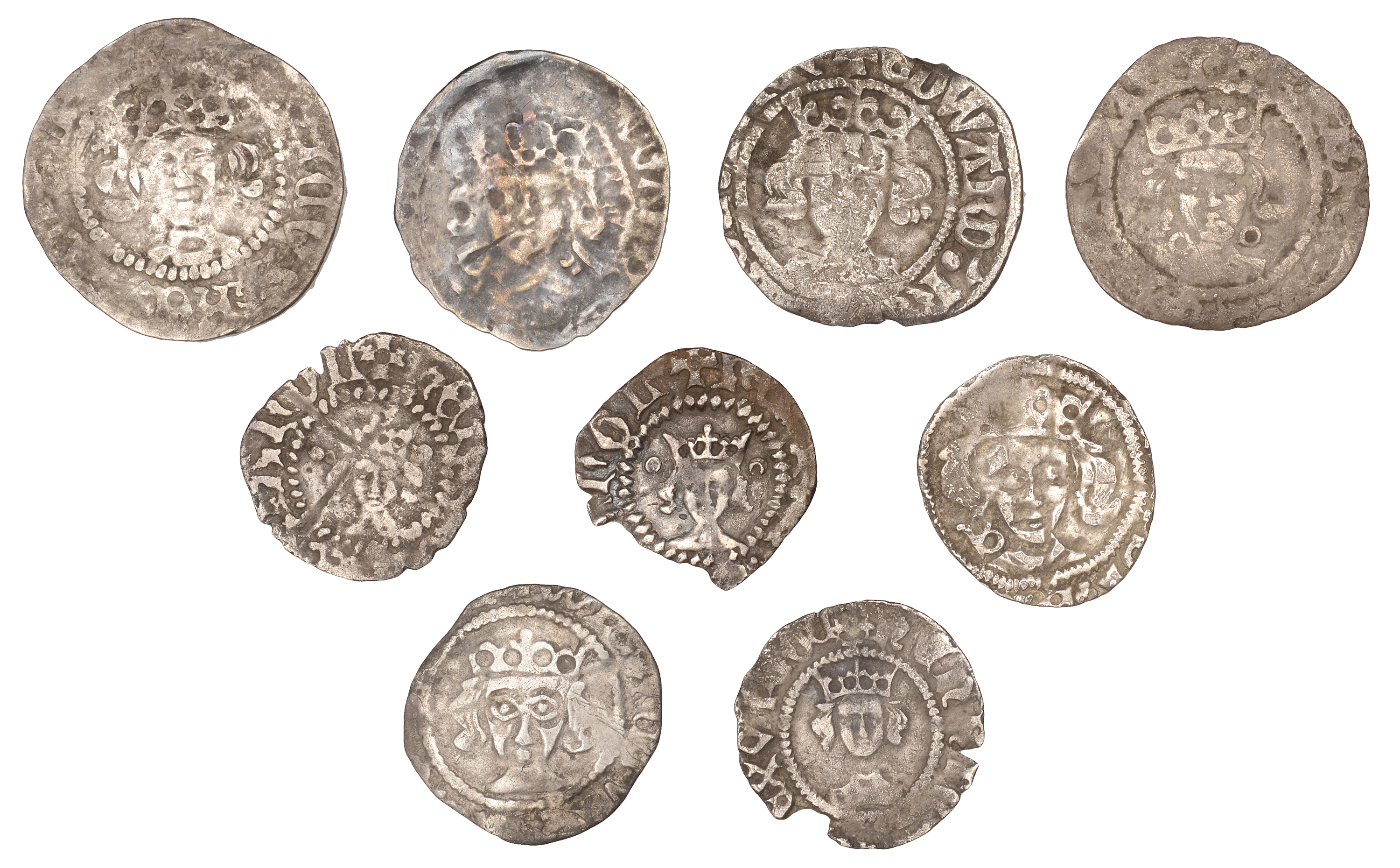 Edward III, Post-Treaty period, Penny, York, quatrefoil on rev., 0.89g/6h (S 1648); Henry V,...