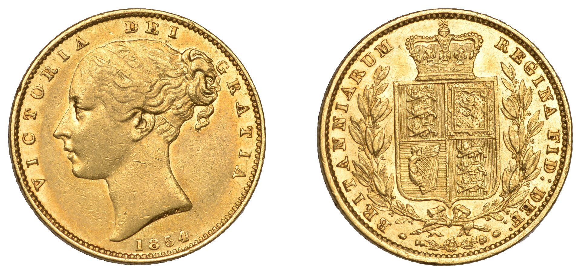 Victoria (1837-1901), Sovereign, 1854, ww incuse (M 37; S 3852D). Good very fine Â£400-Â£500