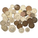 Australia, Assorted Australian coins in silver (28), base metal (18) [46]. Varied state Â£15...