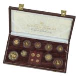 Elizabeth II (1952-2022), Gold Proof set, 2002, Golden Jubilee, comprising Five Pounds to Pe...