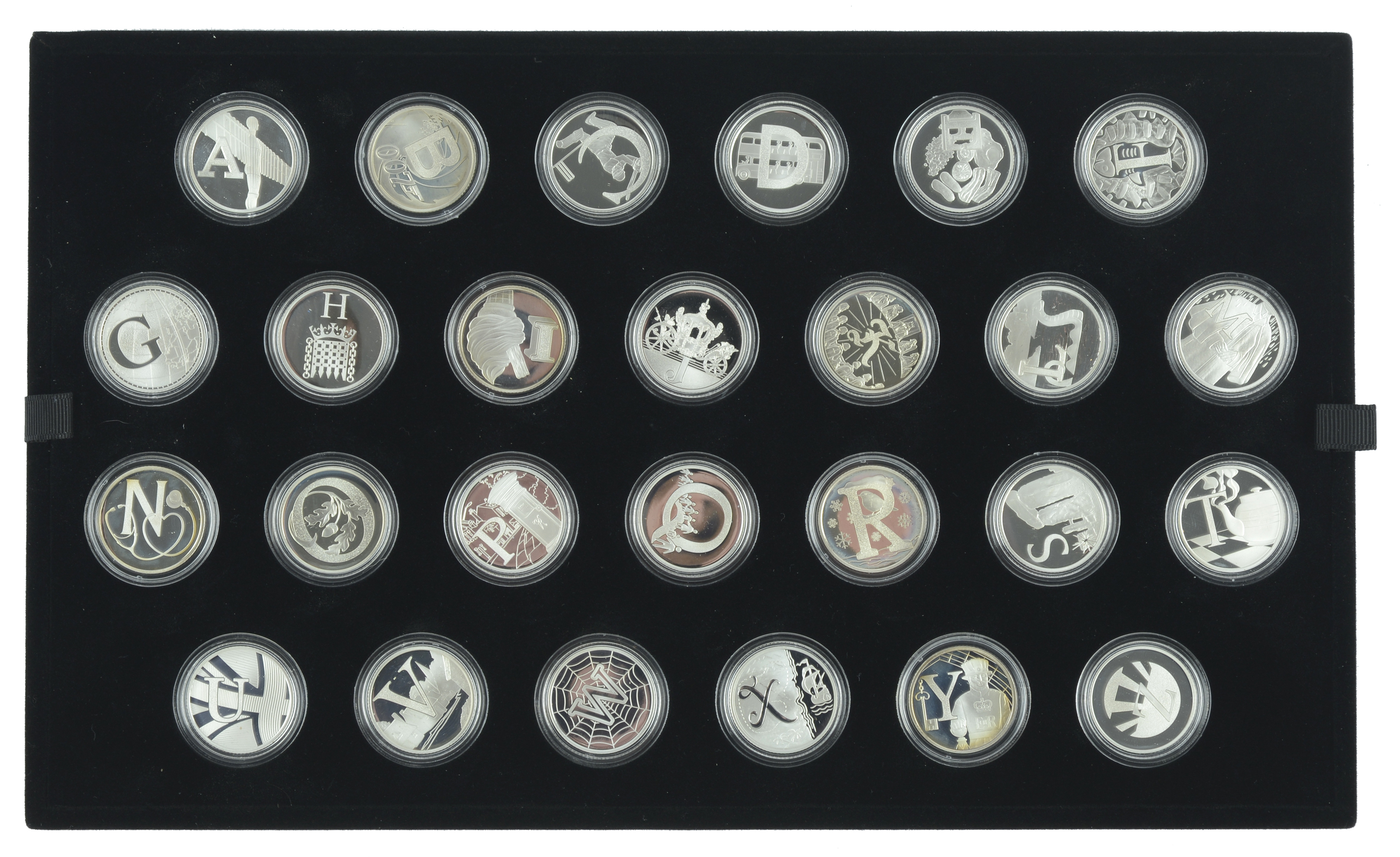 Elizabeth II (1952-2022), Silver Proof set, 2018, A-Z Ten Pence (S PSS87) [26]. As struck; i...