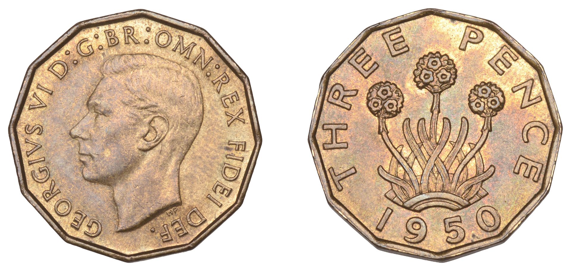 George VI (1936-1952), Threepence, 1950 (BMC 2394; S 4113). About mint state Â£80-Â£100