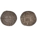 Anglo-Gallic, Edward III (1327-77), Gros Tournois Ã  la croix longue, long cross, feather (?)...