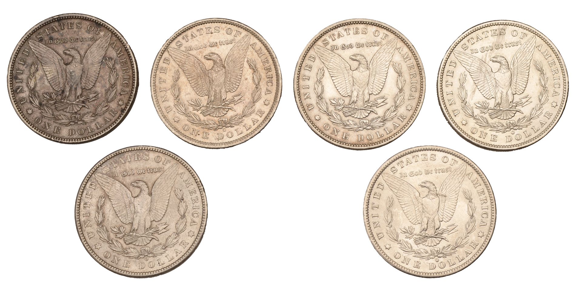 United States of America, Dollars (6), 1883o, 1885o, 1888, 1896, 1898o, 1902o [6]. About ext... - Image 2 of 2