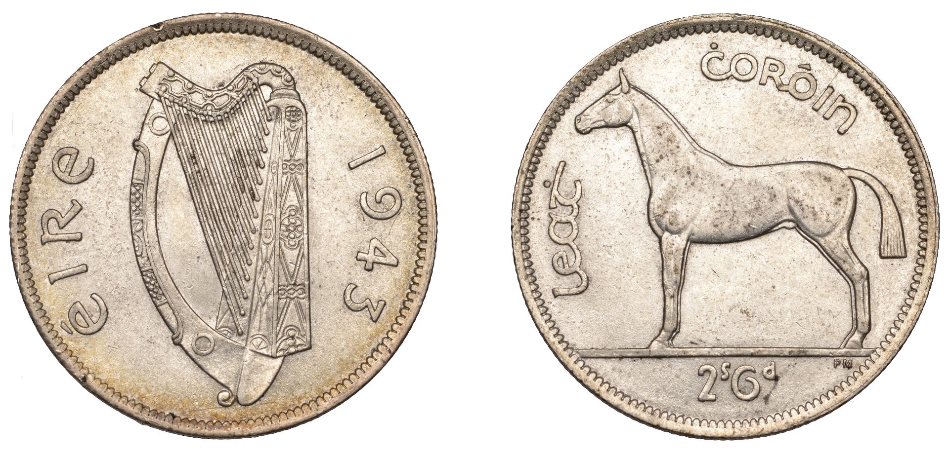 Eire (1937- ), Halfcrown, 1943 (S 6633). Nearly extremely fine and very rare Â£700-Â£900