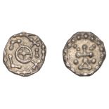 Early Anglo-Saxon Period, Sceatta, Continental series D, type 8 related, cross in circle wit...