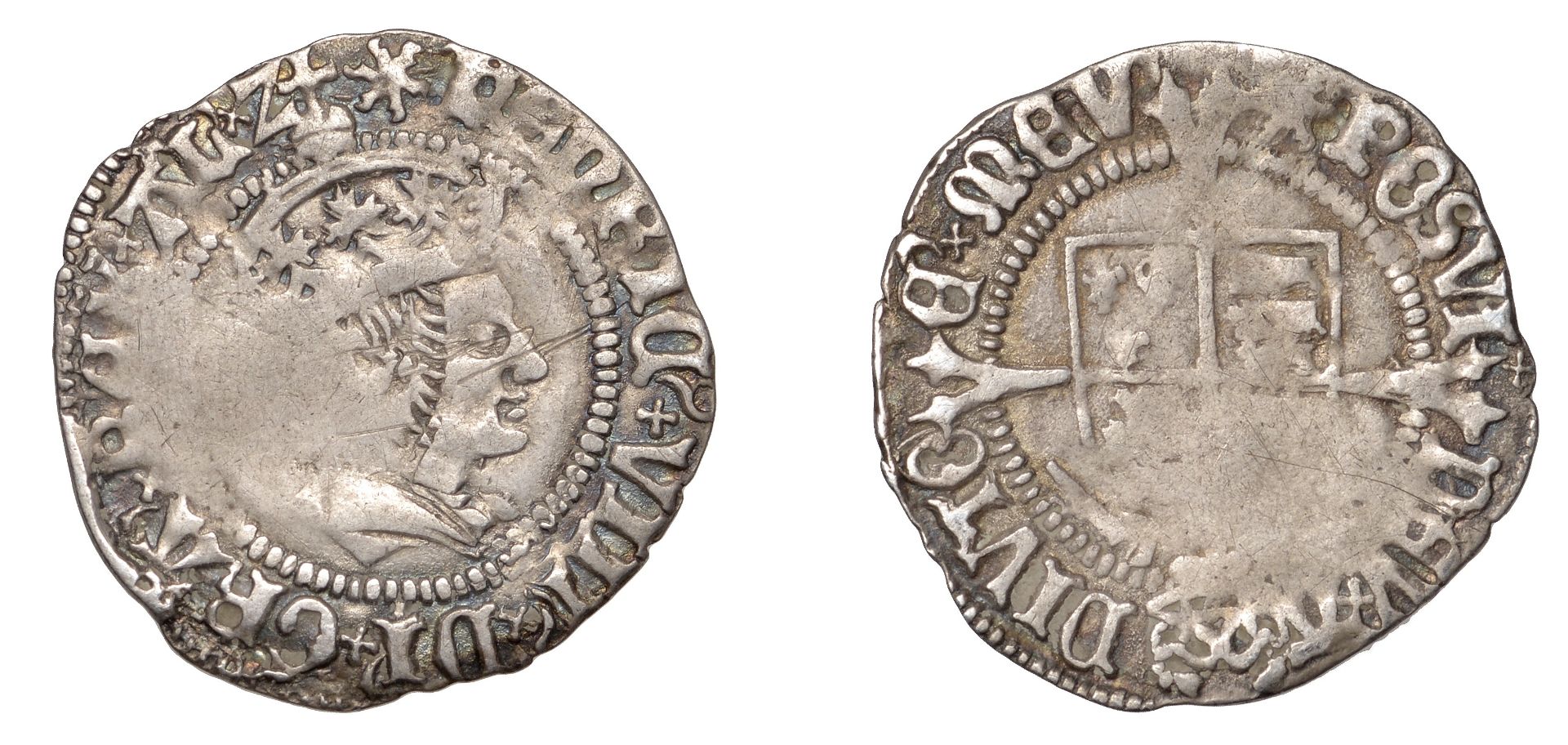 Henry VIII (1509-1547), First coinage, Halfgroat, York, Abp Wolsey, mm. radiate star, keys a...