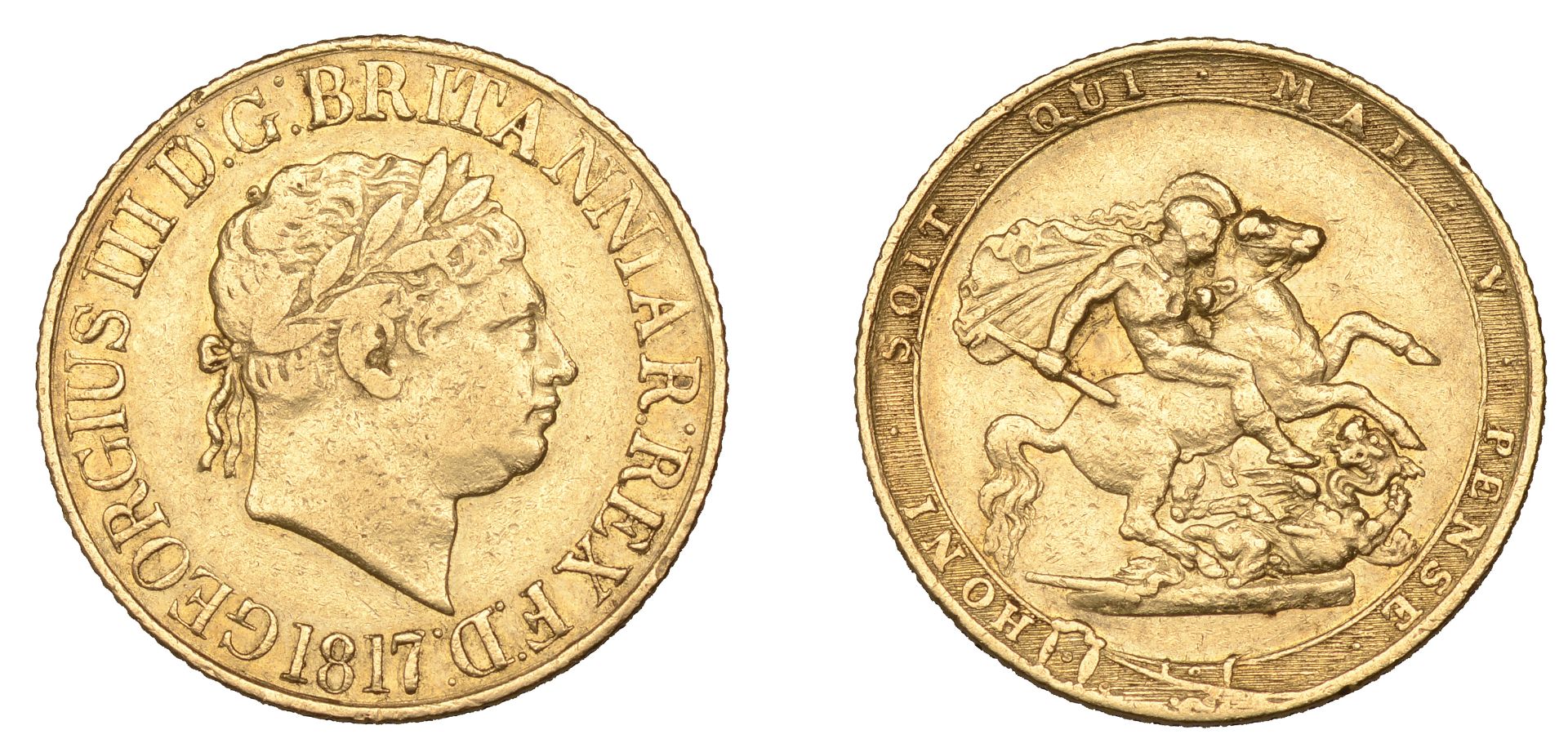 George III (1760-1820), New coinage, Sovereign, 1817 (M 1; S 3785). Good fine Â£400-Â£500