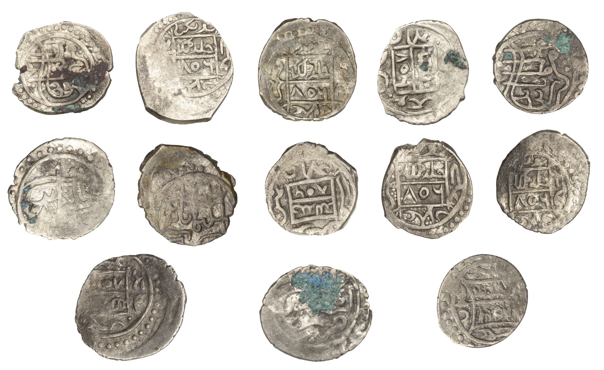 Ottoman, Suleyman Ã‡elebi, AkÃ§es (13), no mint, all dated 806h, including one brockage (A 129...