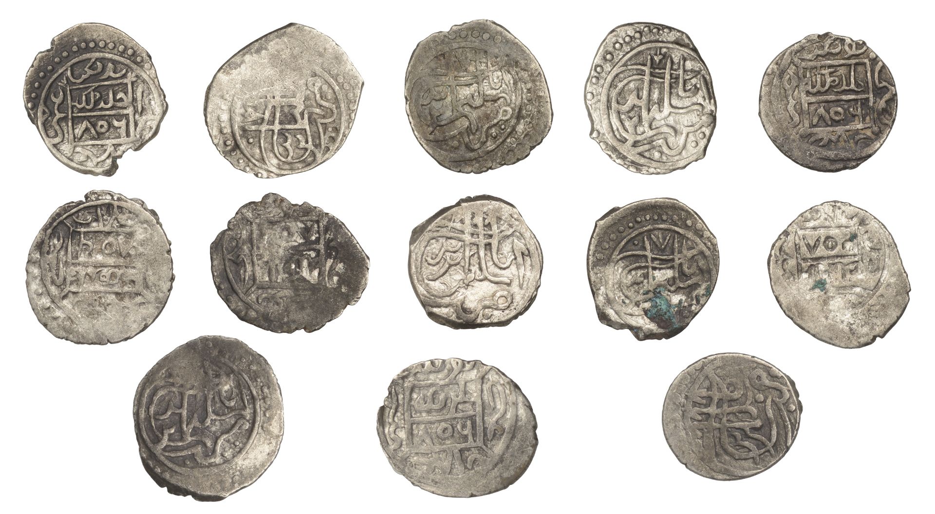 Ottoman, Suleyman Ã‡elebi, AkÃ§es (13), no mint, all dated 806h, including one brockage (A 129... - Image 2 of 2