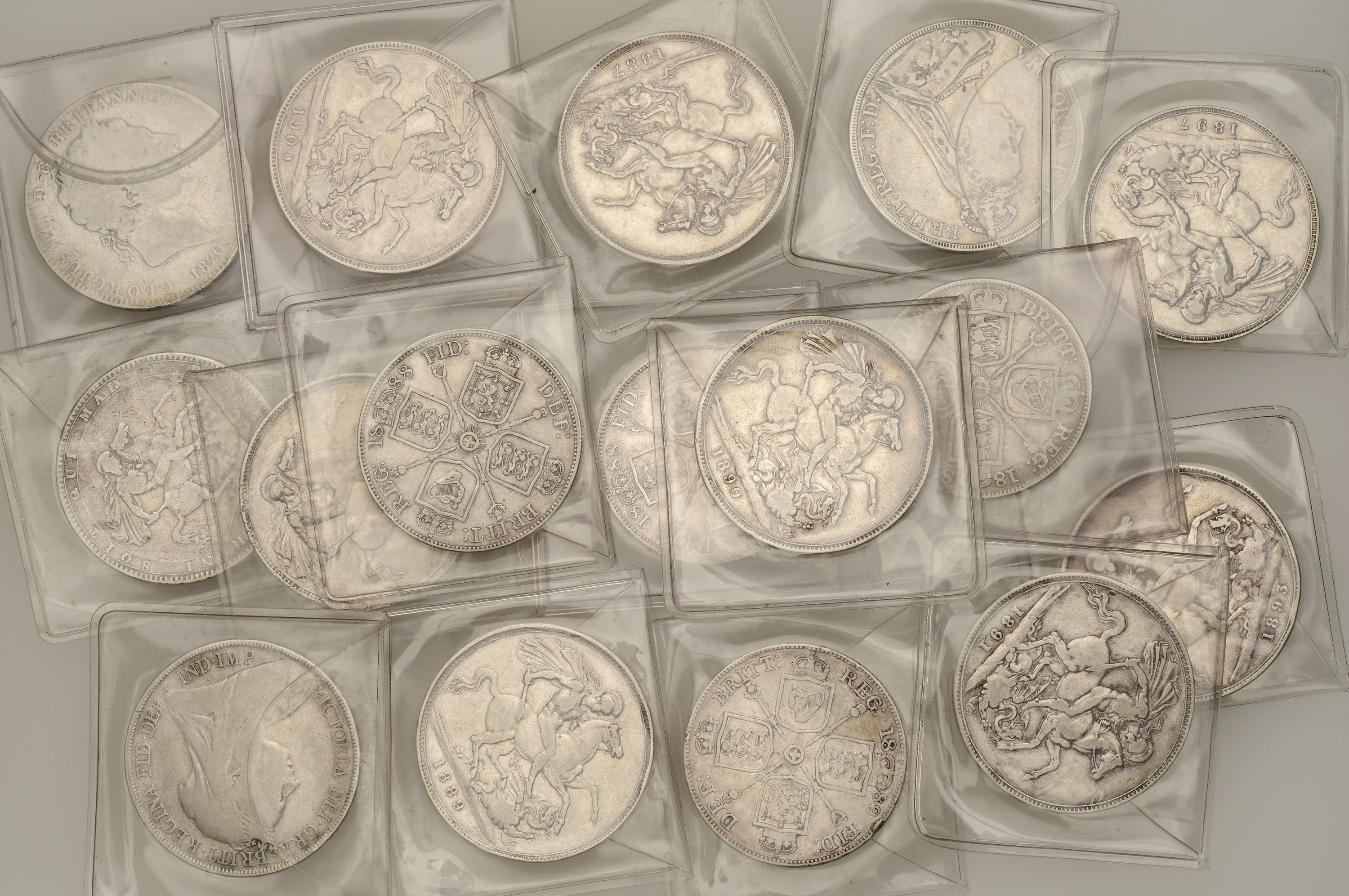 George III to Victoria, Crowns (12), 1819, 1820, 1887, 1889 (2), 1890 (2), 1891, 1983, 1896,...