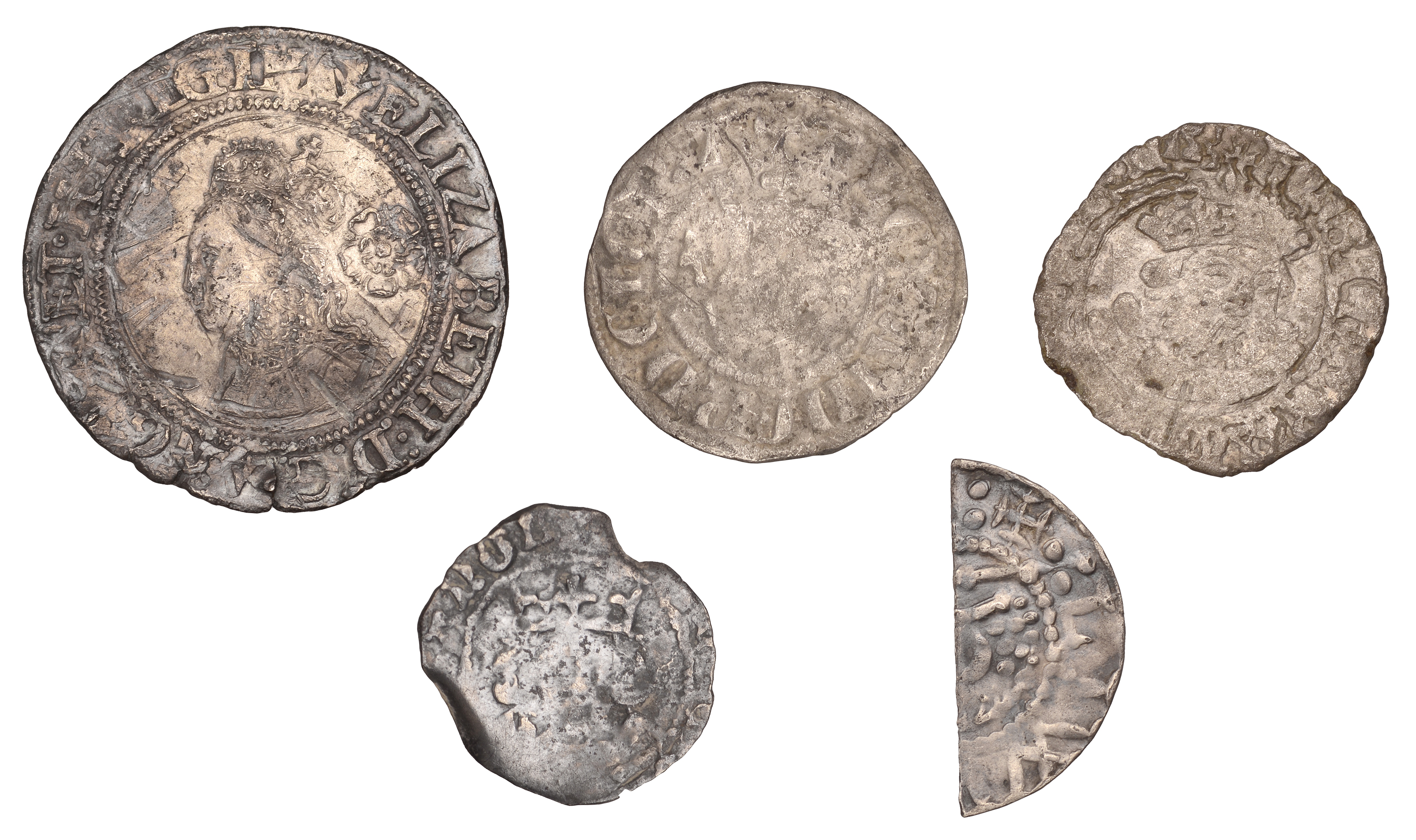 Henry VIII, Posthumous coinage, Halfgroat, York (S 2416); together with other hammered coins...