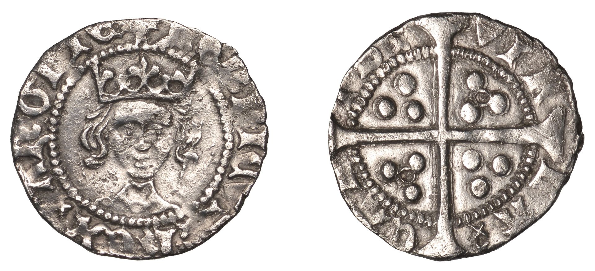 Henry VI (First reign, 1422-1461), Annulet issue, Penny, London/Calais mule, mm. cross V on...