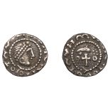 Early Anglo-Saxon Period, Sceatta, Primary series BI, diademed head right within clockwise b...