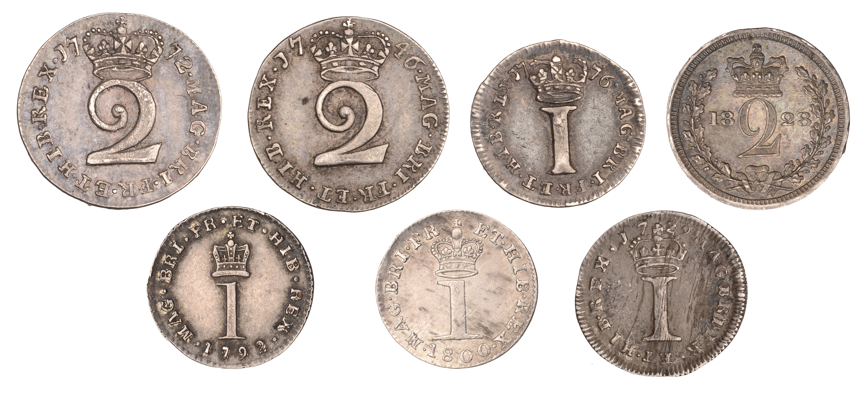 George II, Twopence, 1746 (S 3714A); Penny, 1729 (S 3715); George III, Twopence, 1772 (S 375... - Image 2 of 2