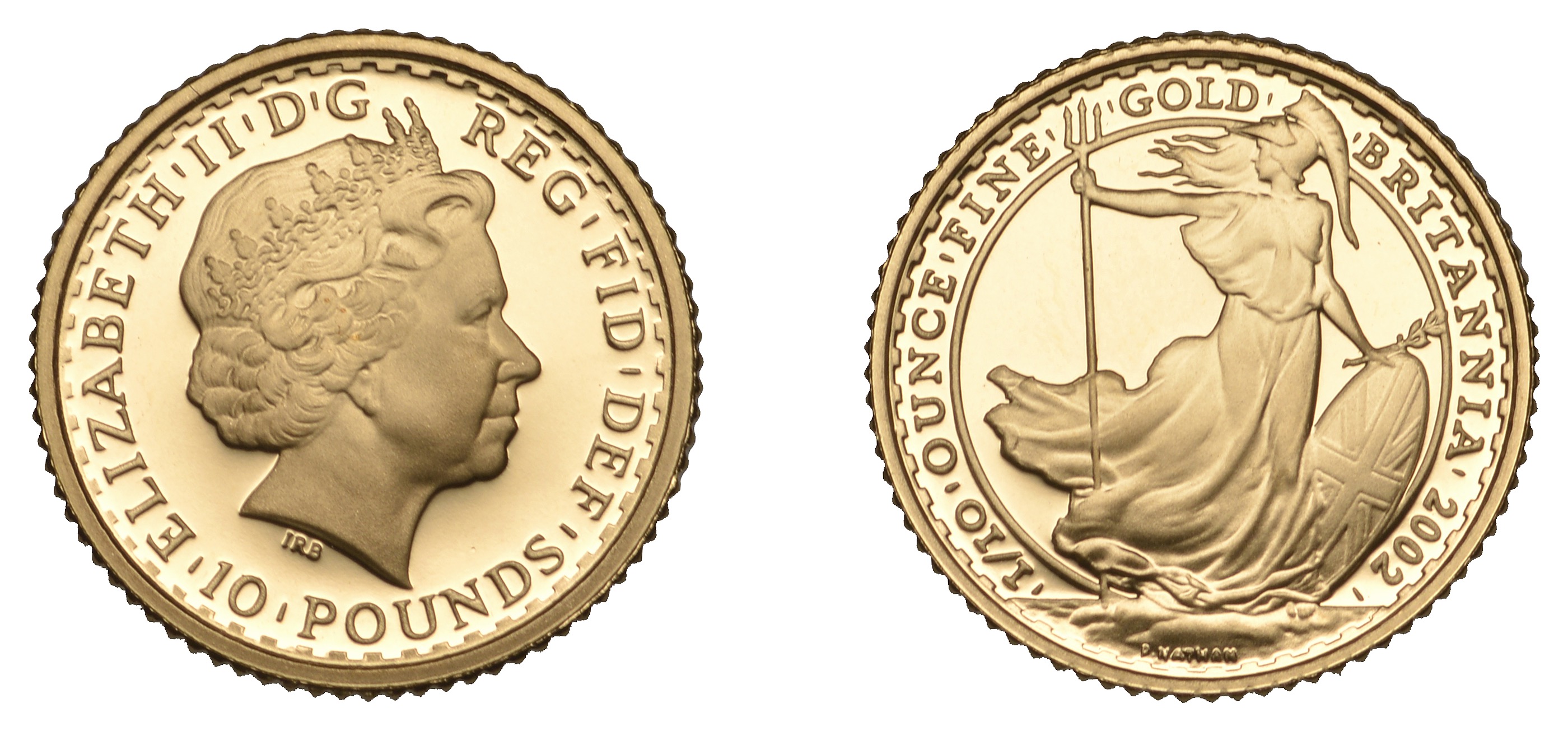 Elizabeth II (1952-2022), Britannia issues, Britannia gold Proof Ten Pounds, 2002 (S BGC3)....