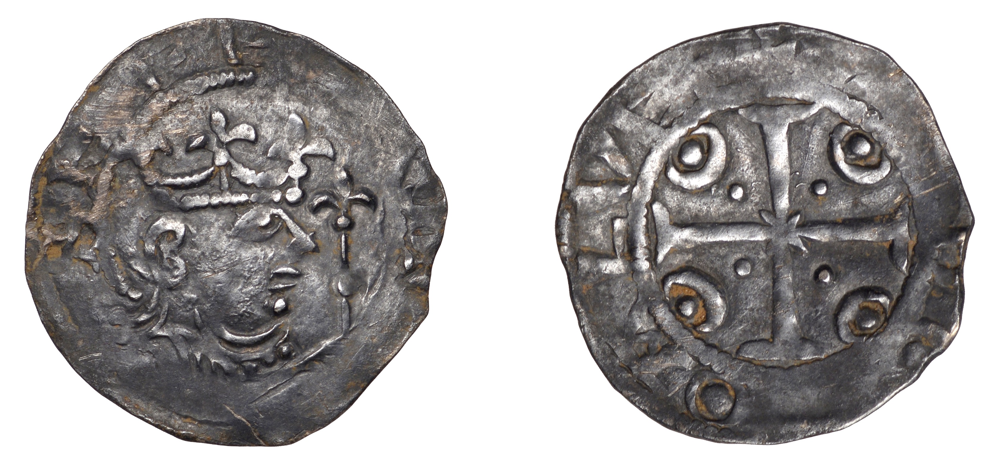 Stephen (1135-1154), Baronial Issues, Penny, Profile/Pellets-in-Crescents type, Alve?, uncer...