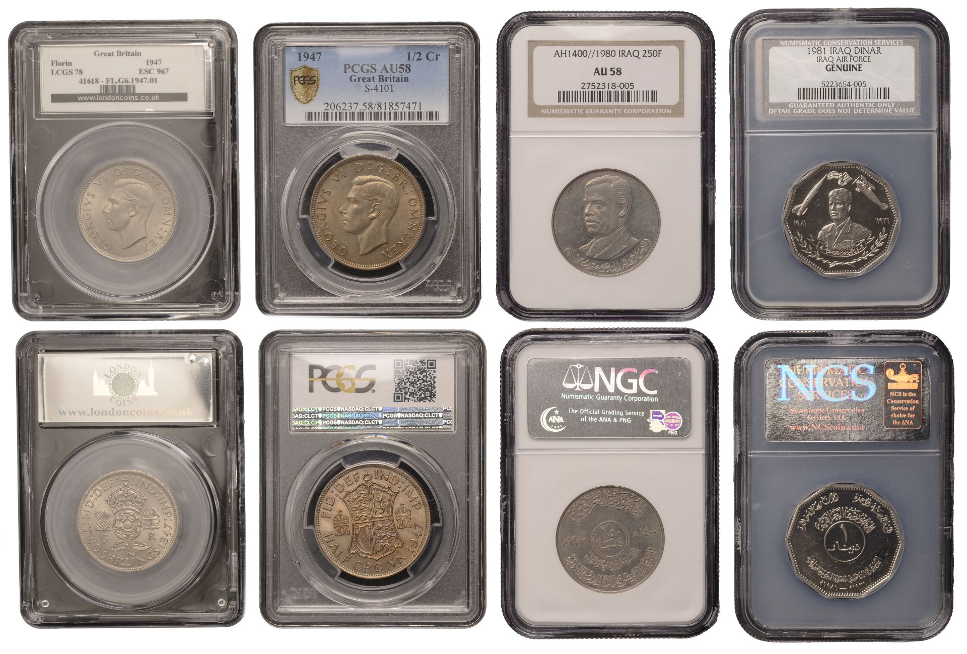 George VI, Halfcrown and Florin, both 1947 (S 4101-2), other British coins (8, one silver);... - Image 3 of 3