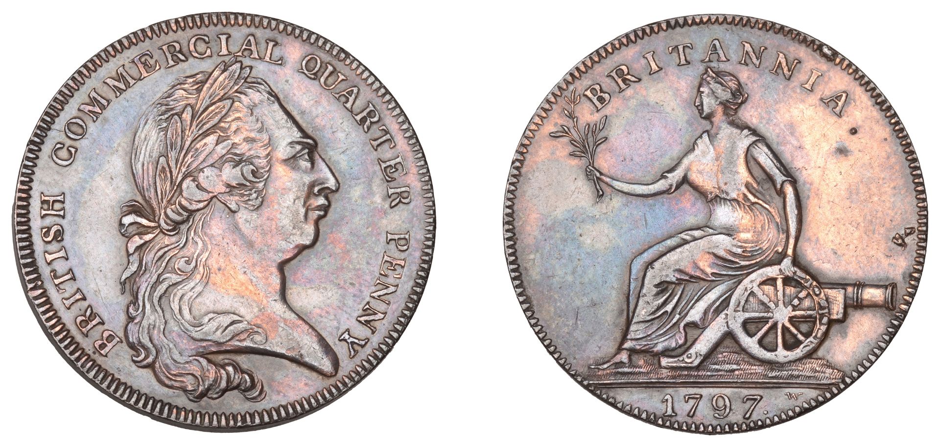 George III (1760-1820), Pre-1816 issues, Pattern British Commercial Quarter-Penny, 1797, by...