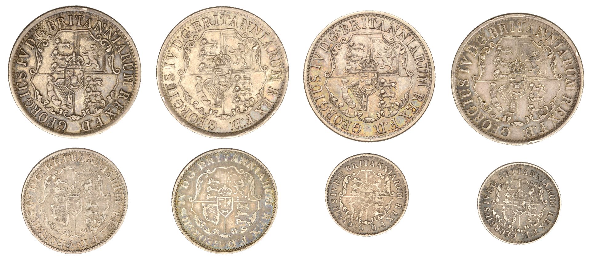 British Colonies, George IV, Anchor money, Quarter-Dollars (4), 1820, 1822 (3) (Prid. 9-10;... - Bild 2 aus 2