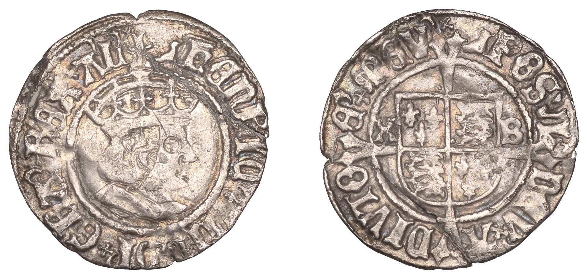 Henry VIII (1509-1547), First coinage, Halfgroat, York, Abp Bainbridge, mm. martlet, x b bes...