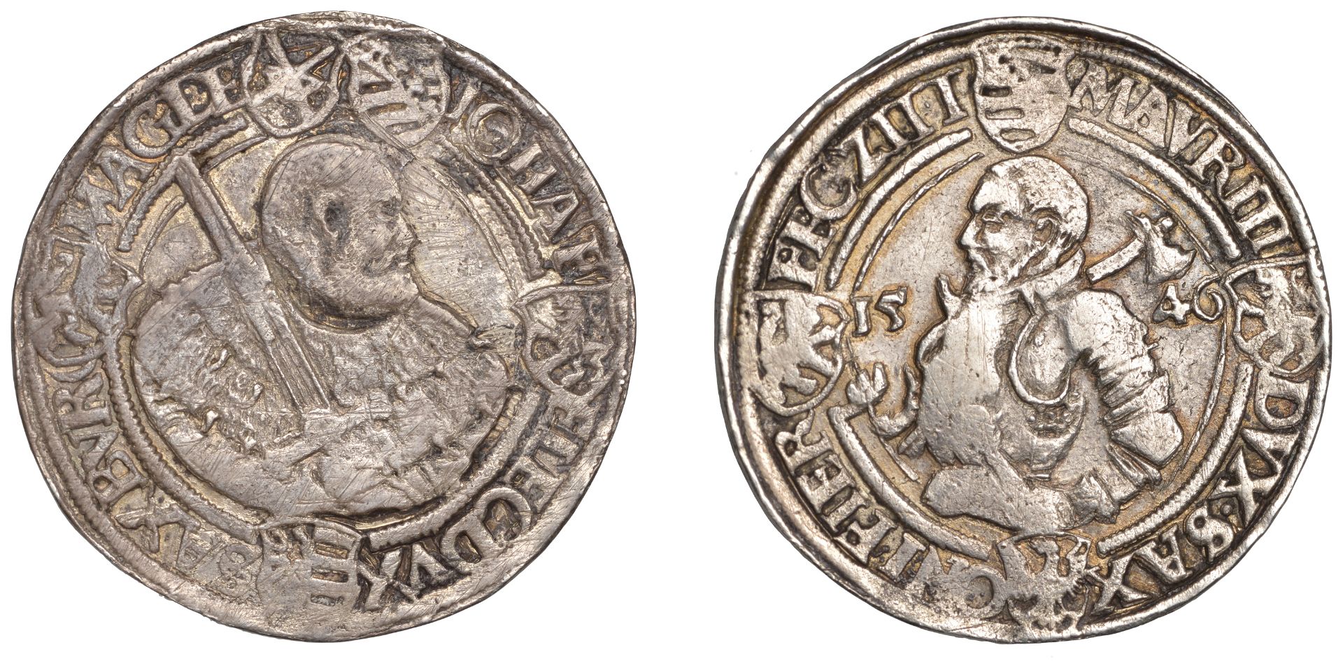 Germany, SAXONY, Johann Friedrich and Moritz, Thaler, 1546, Buchholz, 28.36g/11h (Schnee 117...