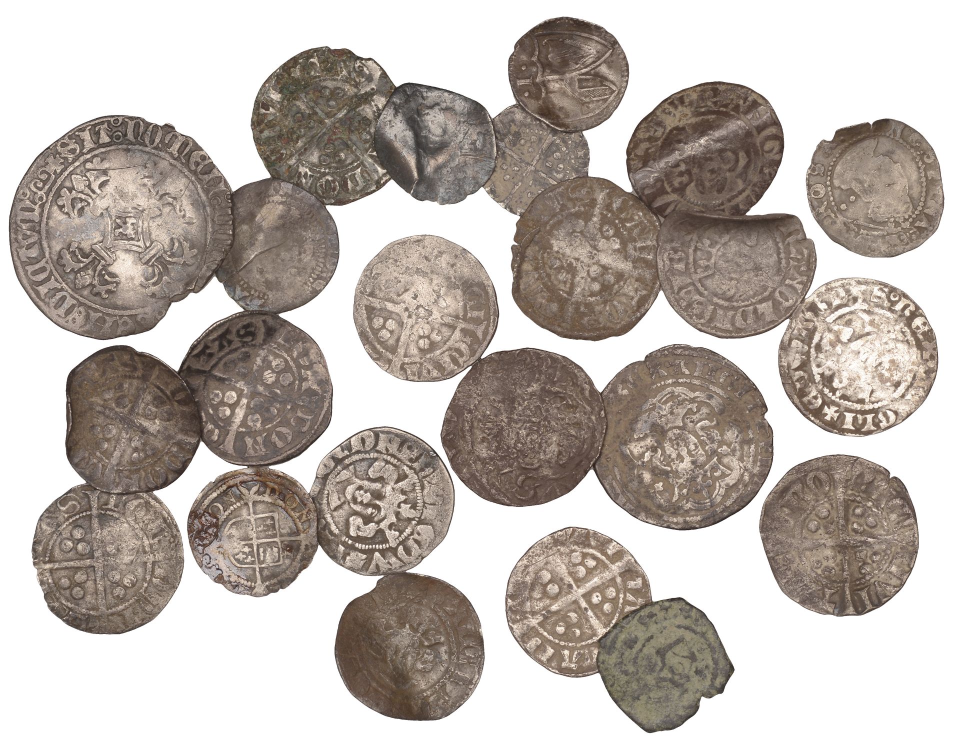 Edward II, Penny, class 15, Bury St Edmunds, 1.11g/9h (S 1461); together with other hammered...