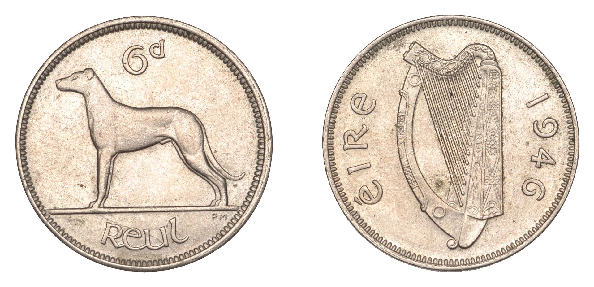 Eire (1937- ), Sixpence, 1946 (S 6641). Extremely fine or better, rare Â£80-Â£100