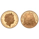 Alderney, Elizabeth II, Proof Five Pounds in gold, 2014, George I 300th Anniversary. Brillia...