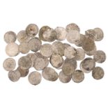 Ilkhanid, Assorted silver coins (46), small denominations, mostly Ilkhanid [46]. Varied stat...