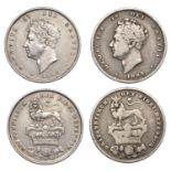 George IV (1820-1830), Shillings (2), both 1825 type 3, one with Roman I in date (ESC 2405-6...