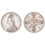 Victoria (1837-1901), Double-Florin, 1887, Arabic 1 in date (ESC 2697; S 3923). A few bagmar...