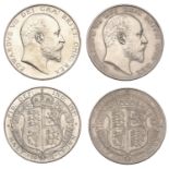 Edward VII (1901-1910), Proof Halfcrowns (2), both 1902 (ESC 3588; S 3980) [2]. Extremely fi...