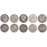 George III (1760-1820), New coinage, Sixpences (5), 1816, 1817 (2, one with no colon after b...